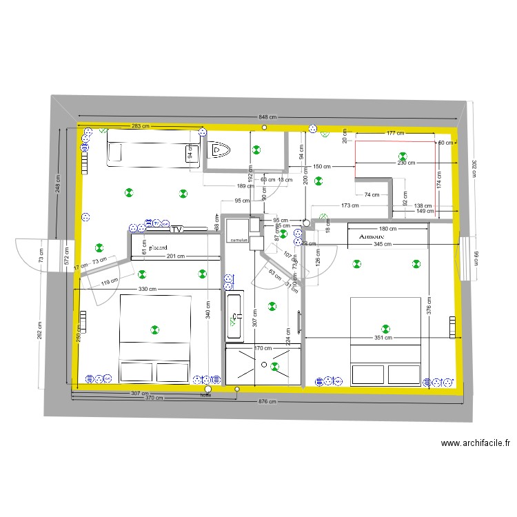 électricité étage bonnes côtes3. Plan de 0 pièce et 0 m2