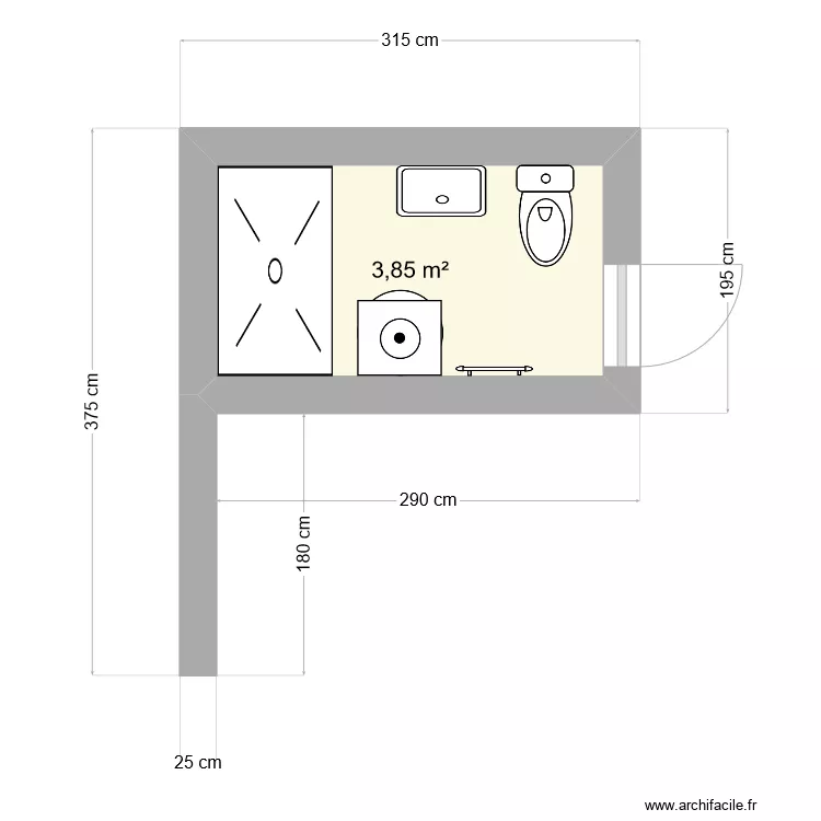 SDB 1er Nord. Plan de SDB 1er Nord. Plan de