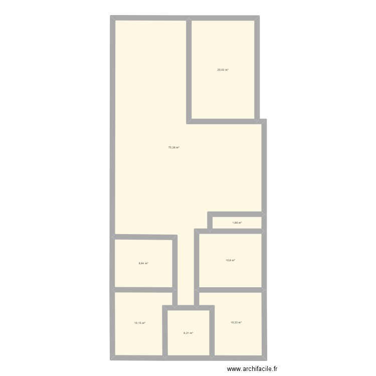 PLAN MAISON 01. Plan de 8 pièces et 144 m2