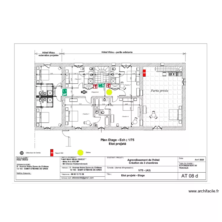 SSI VIDAU ETAGE. Plan de 