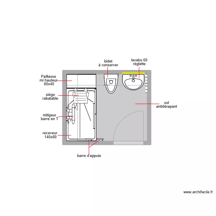 bouslimi. Plan de 1  et 4 m²