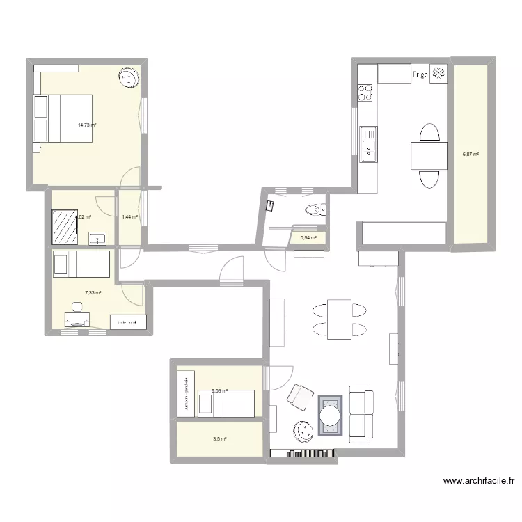 Paris version 2 ch wc new. Plan de 