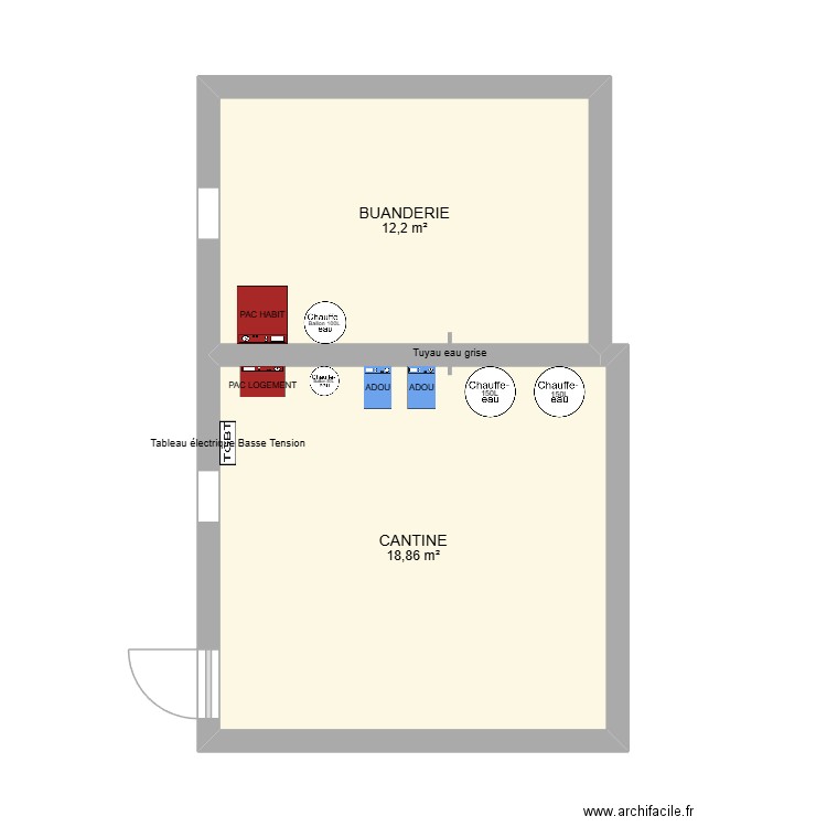 MARX. Plan de 2 pièces et 31 m2