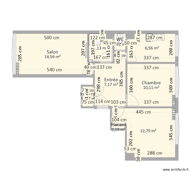 Appartement. Plan de 12 pièces et 57 m2