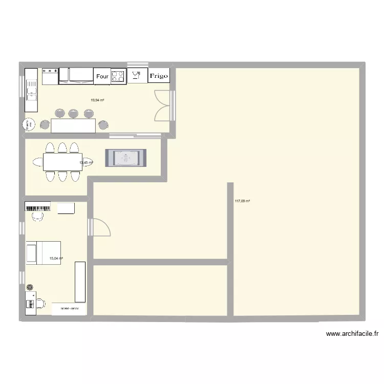 plan1. Plan de 4  et 166 m²