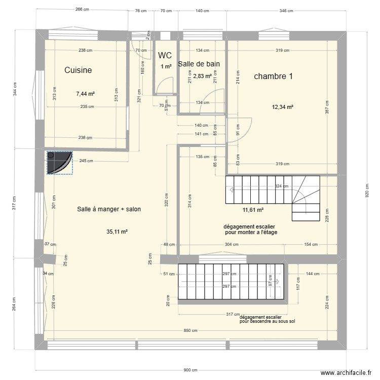 maison Melody terrasse. Plan de 6 pièces et 70 m2