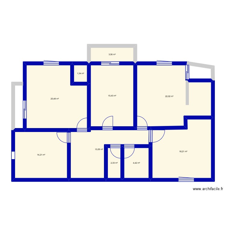 belhadj. Plan de 10 pièces et 115 m2