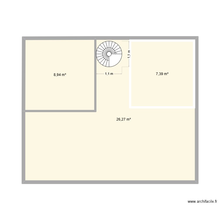 Maison Lucé 3. Plan de 3 pièces et 51 m2