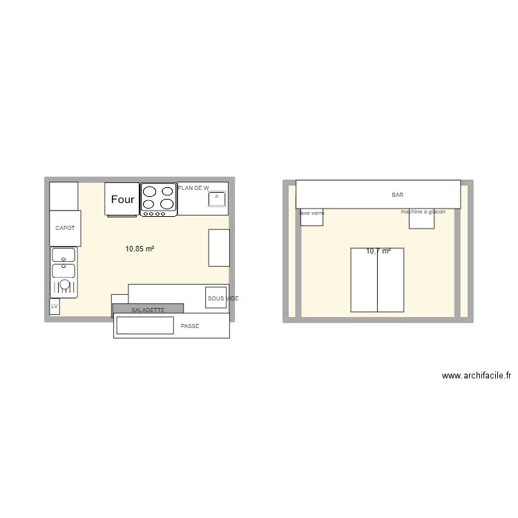 PRIJET ST BREVIN. Plan de 2 pièces et 22 m2