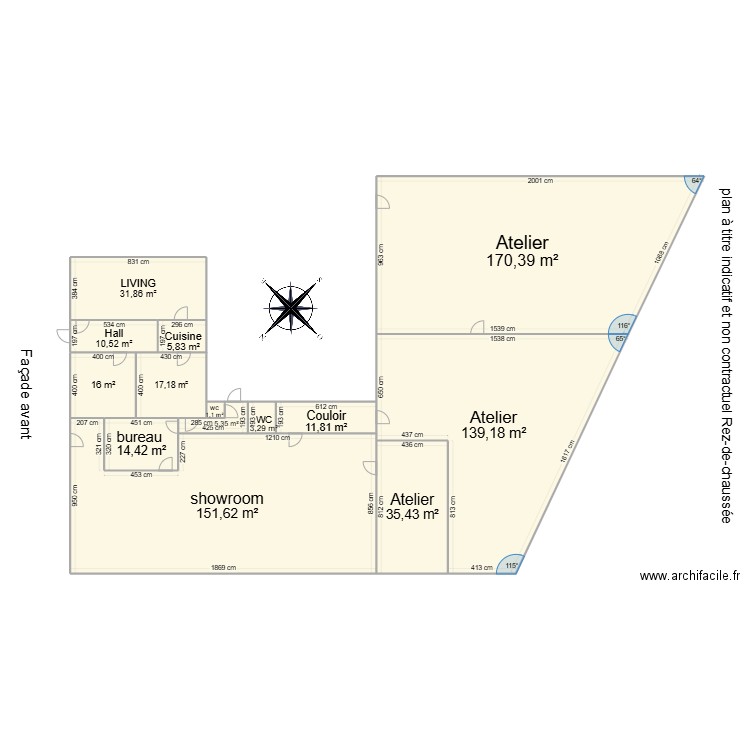 couvin garage. Plan de 14 pièces et 614 m2