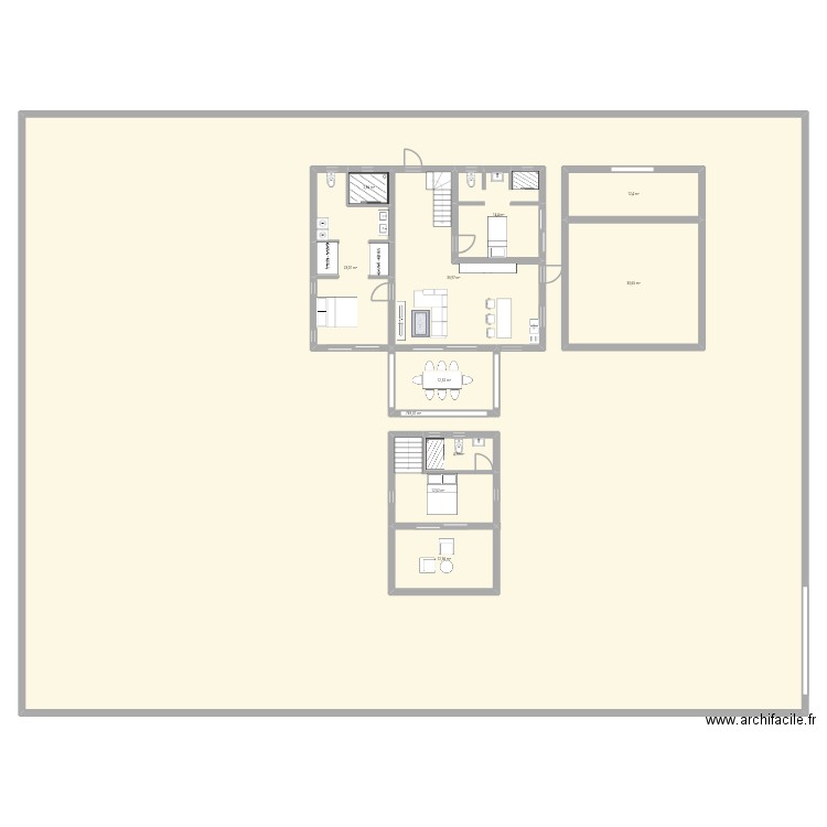 Maison 1. Plan de 11 pièces et 1132 m2