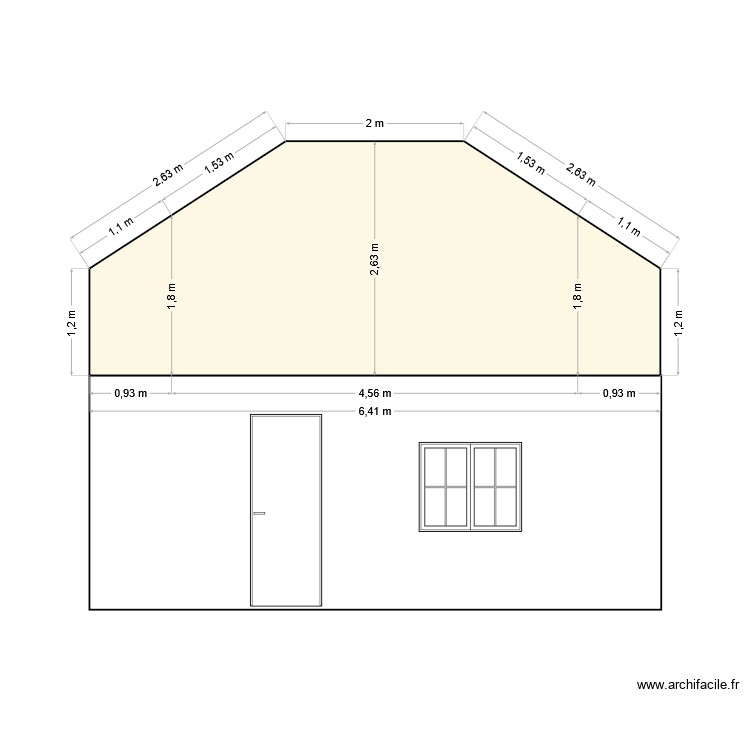 facade ouest. Plan de 0 pièce et 0 m2