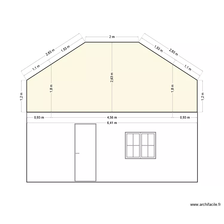 facade ouest. Plan de 