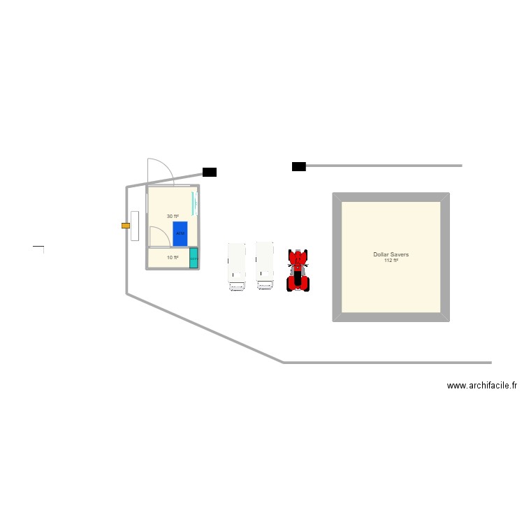 site location. Plan de 3 pièces et 14 m2