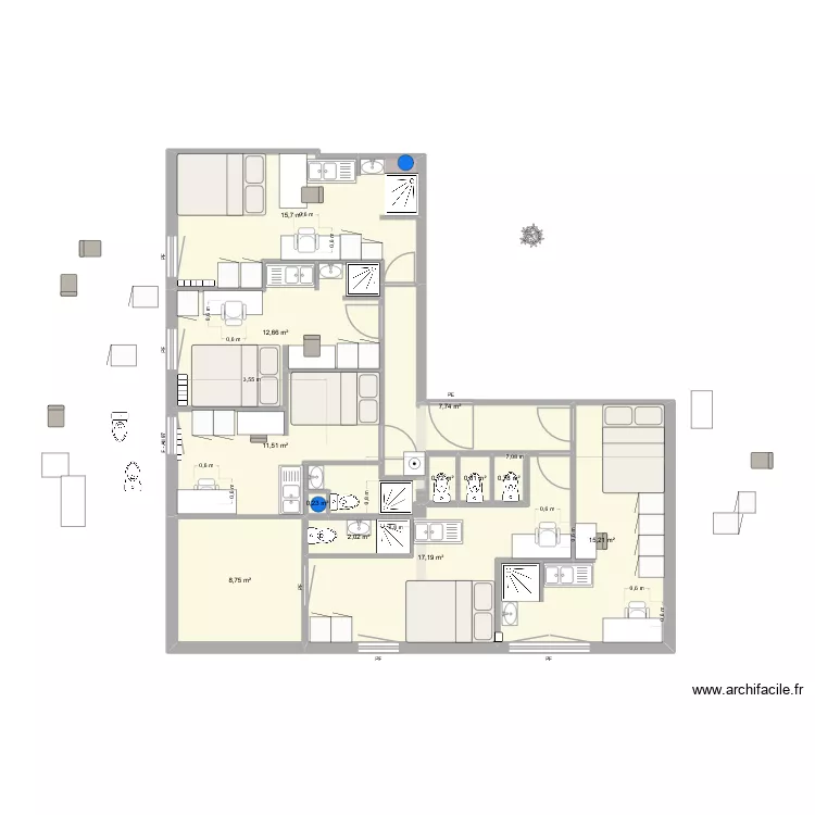CG E7 V4. Plan de 12 Pièces et 93 m² CG E7 V4. Plan de 12 Pièces et 93 m²