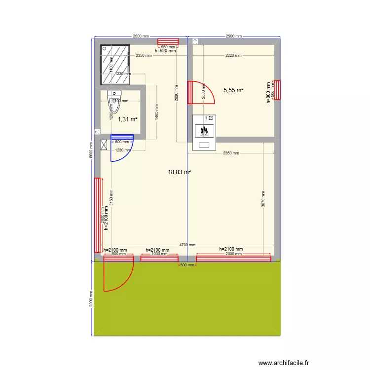 Баня 2м. Plan de 