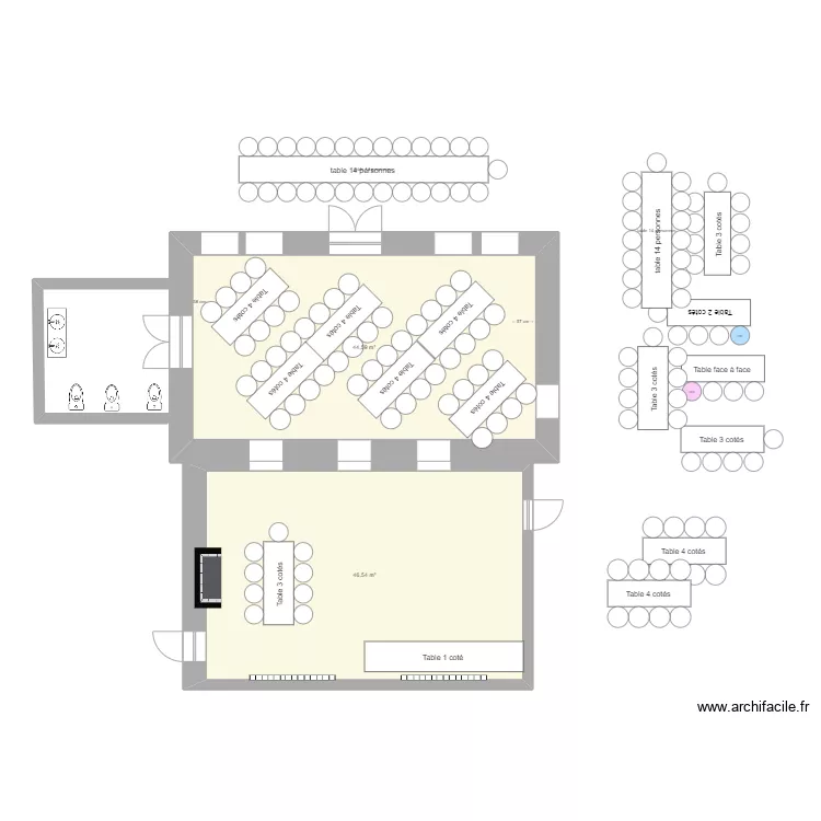 Menez bras diagonale. Plan de 