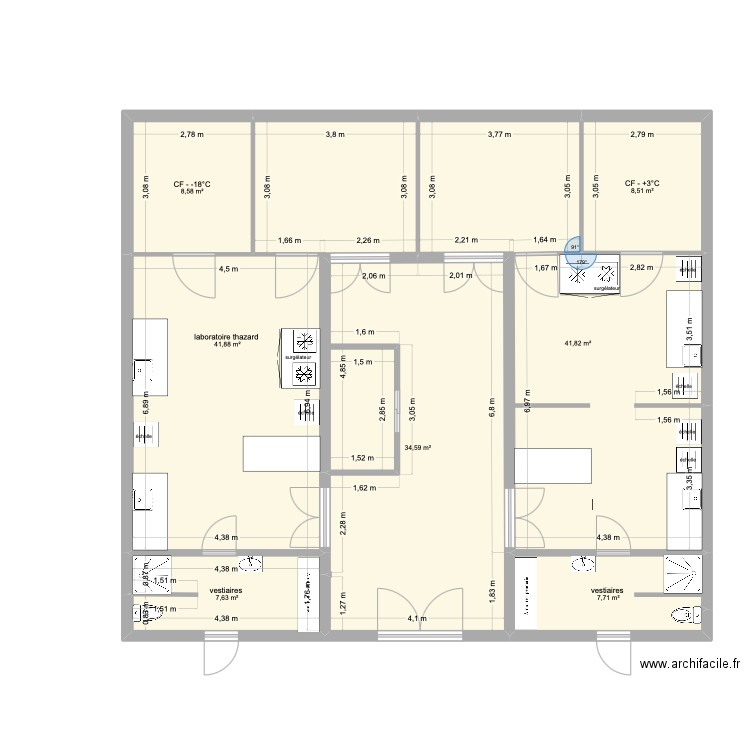 labo belep. Plan de 7 pièces et 151 m2