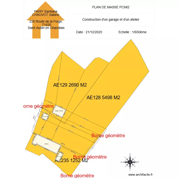 GARAGE ET ATELIER 25. Plan de 4 pièces et 448 m²