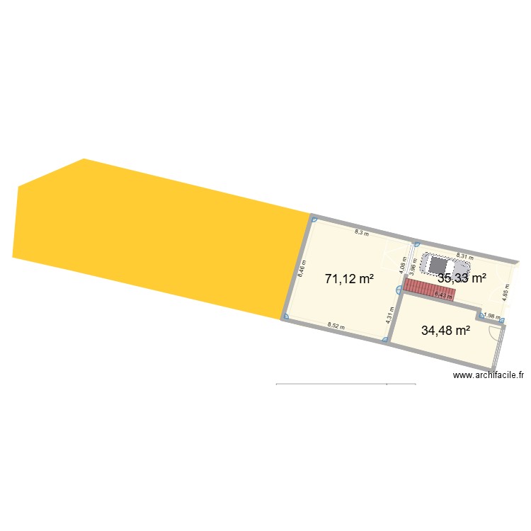 maison extension. Plan de 8 pièces et 398 m2