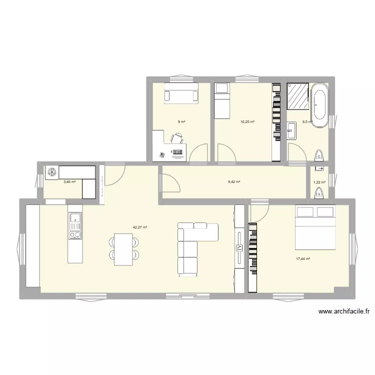 Maison Mandeulieu Modif. Plan de 8  et 100 m²