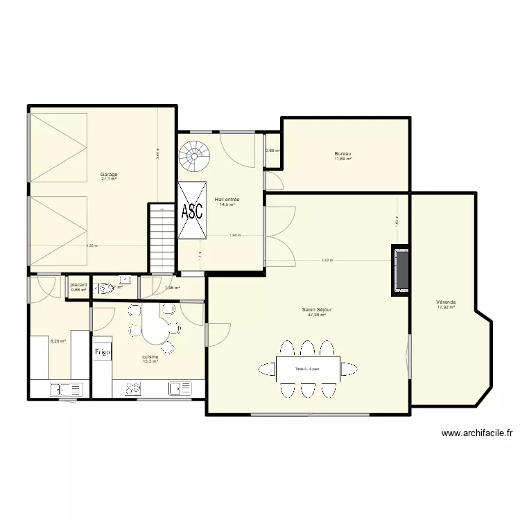 Maison Avelin &eacute;tat initial. Plan de 