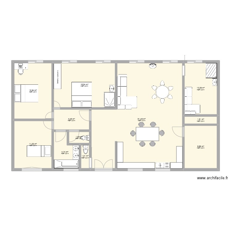 St Genes. Plan de 11 pièces et 125 m2