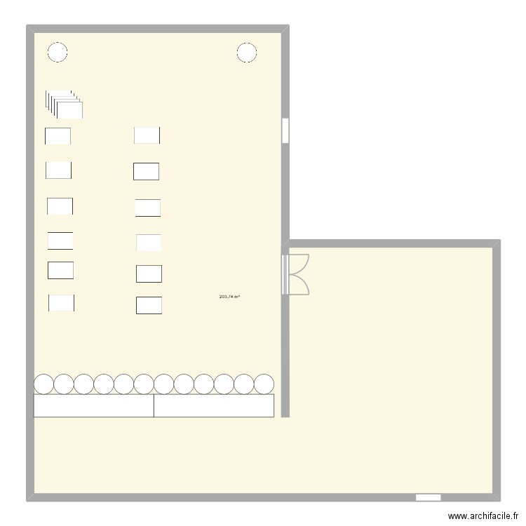 resto. Plan de 1 pièce et 204 m2