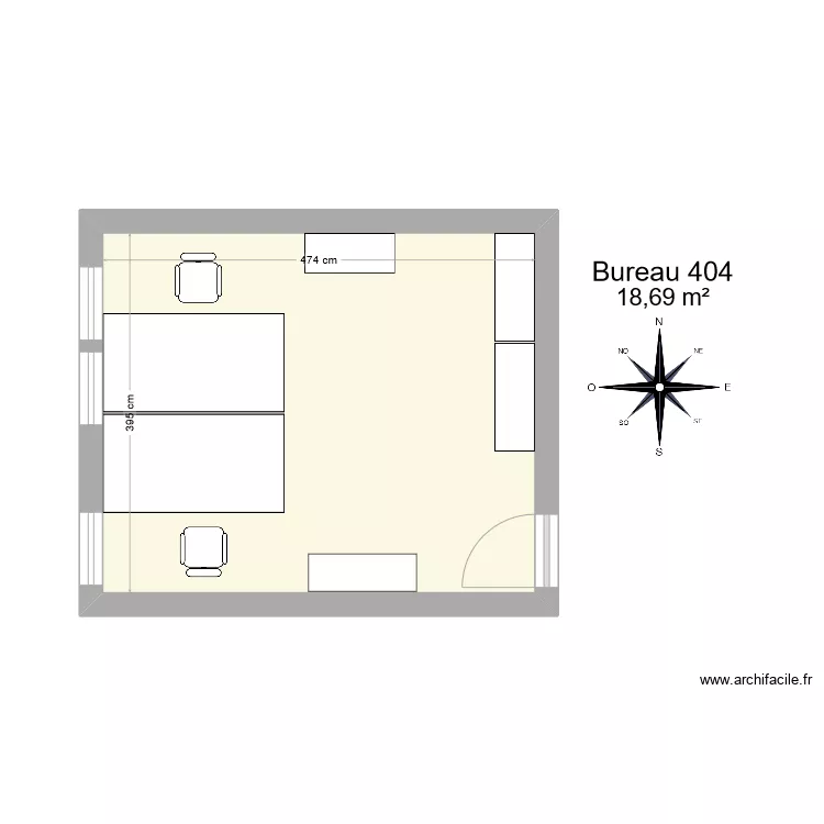 Bureau R 404. Plan de 