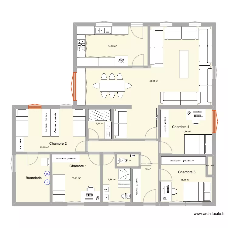 Maransart (5). Plan de 11  et 141 m²