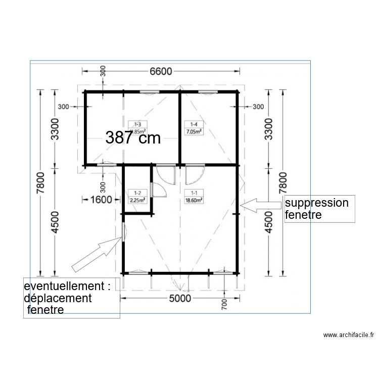 chalet_H. Plan de 4 pièces et 40 m2