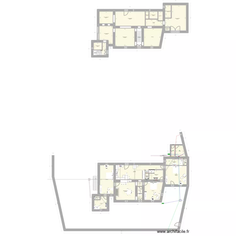 MAISON 1. Plan de 64  et 785 m²