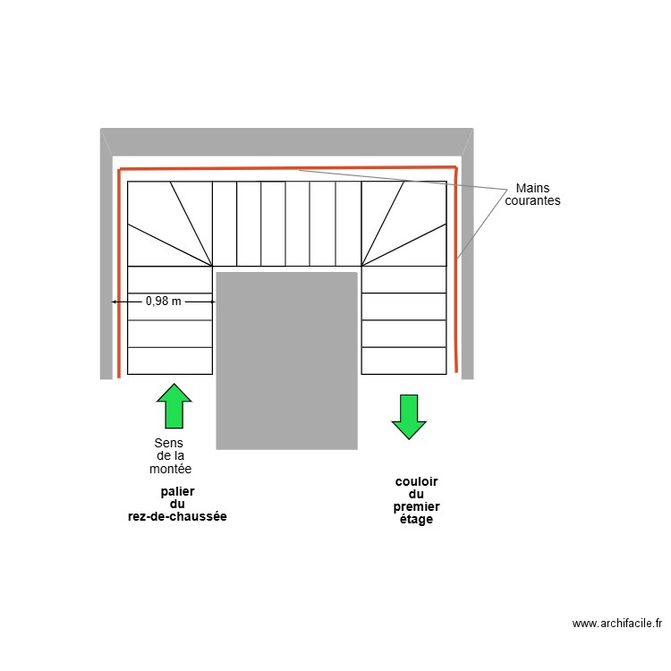 ROUDIERE escalier Existant. Plan de 0 pièce et 0 m2