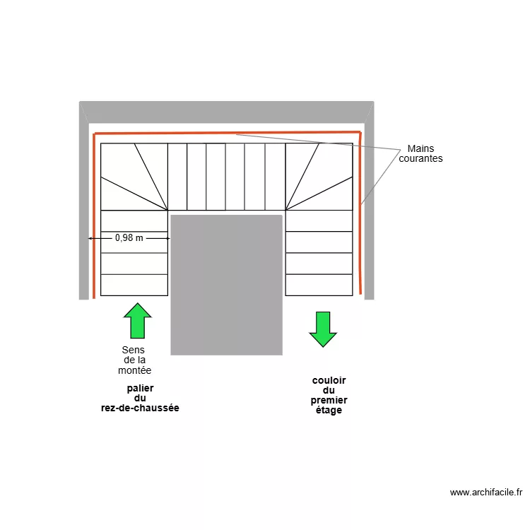 ROUDIERE escalier Existant. Plan de ROUDIERE escalier Existant. Plan de