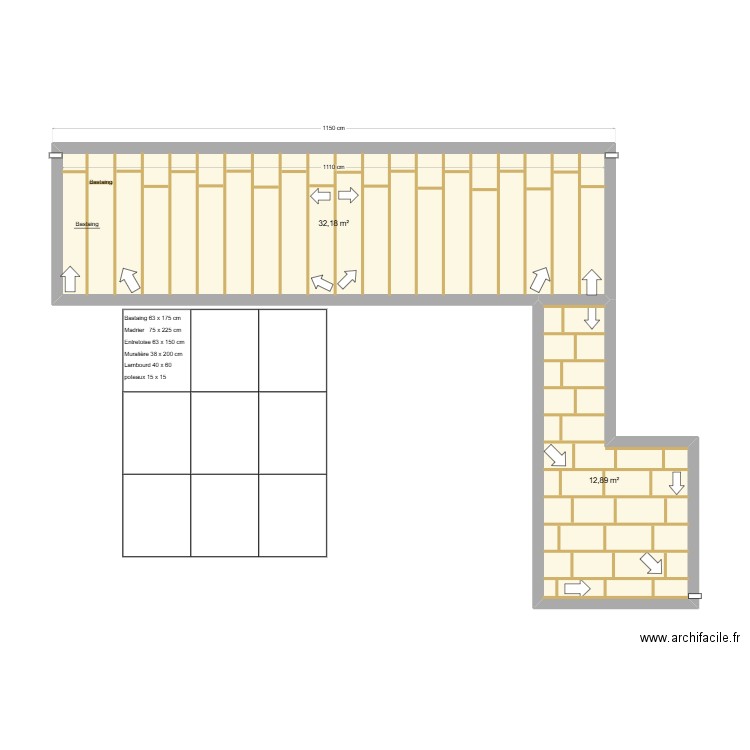 seker1. Plan de 2 pièces et 45 m2