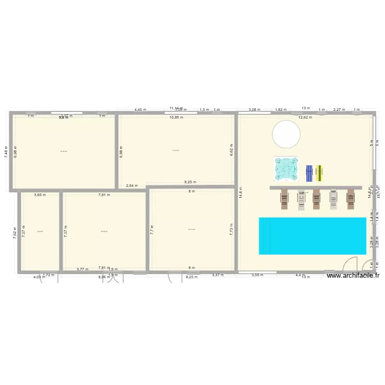 maison existant avec piscine. Plan de 6  et 471 m²