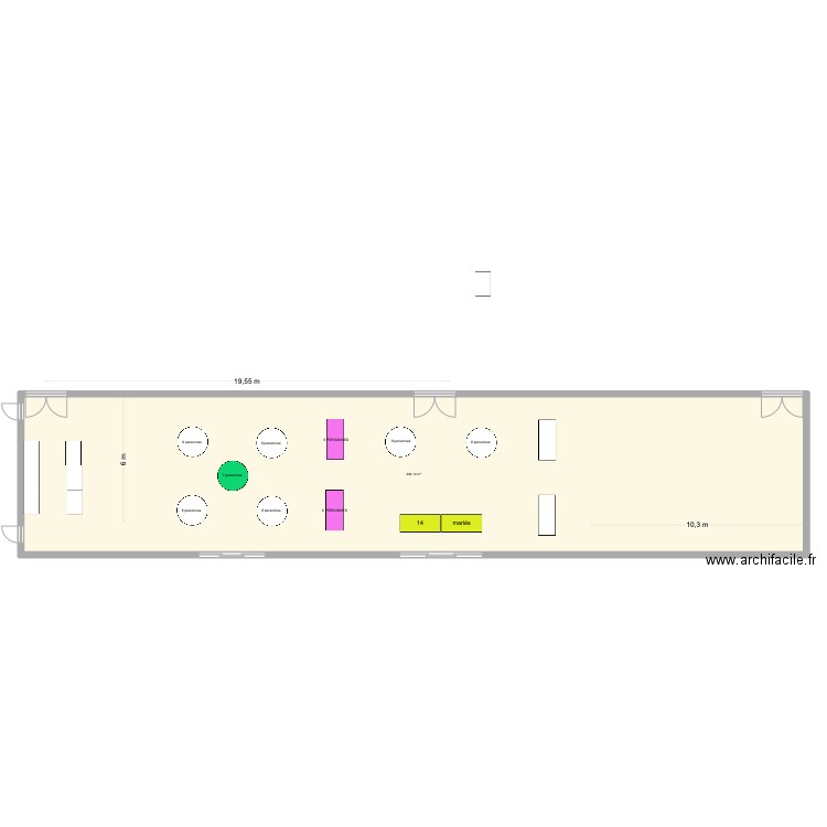 salle mariage. Plan de 1 pièce et 284 m2