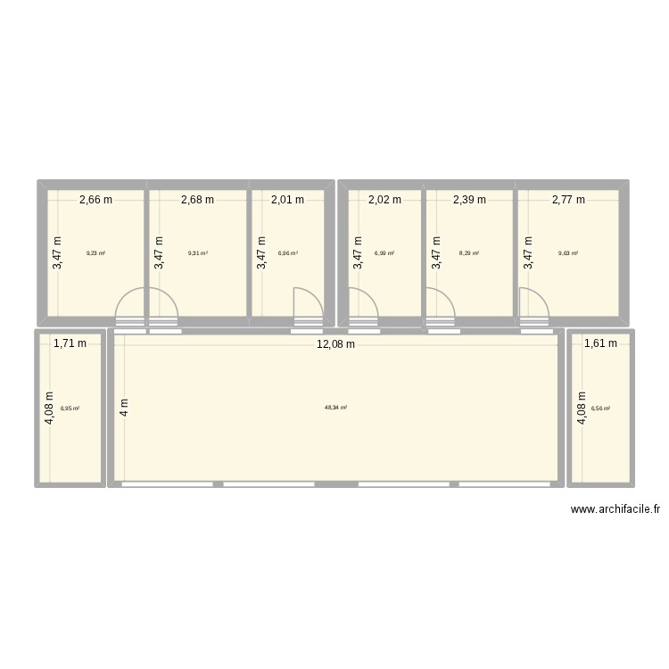 projet 2. Plan de 9 pièces et 112 m2