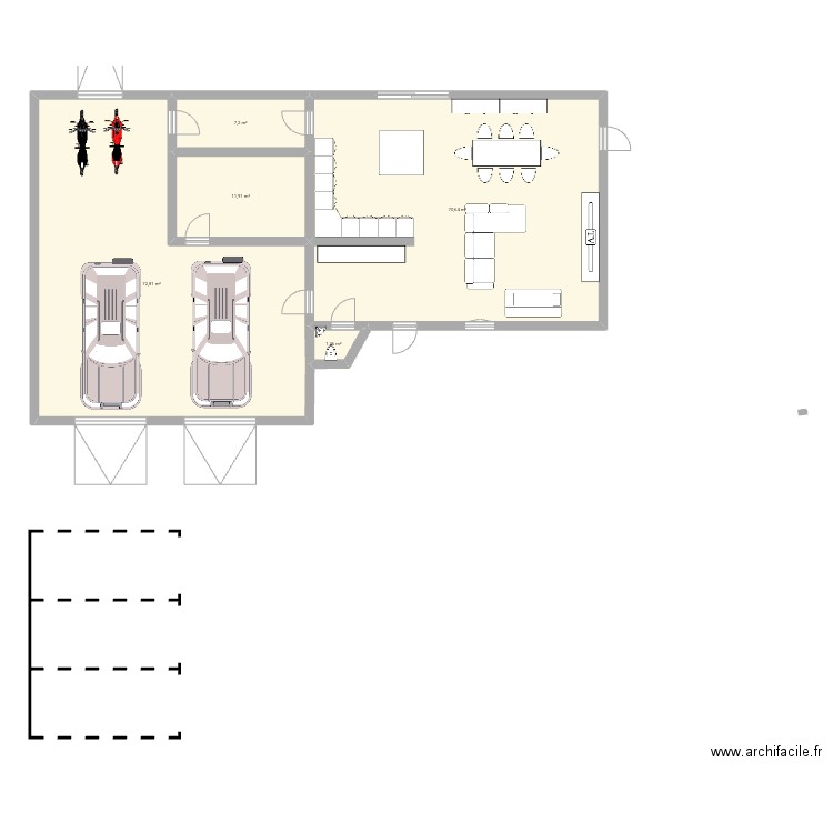 Maison Ballan. Plan de 5 pièces et 164 m2
