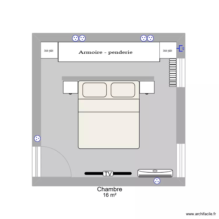 chambre bene. Plan de 1 Pièce et 16 m² chambre bene. Plan de 1 Pièce et 16 m²