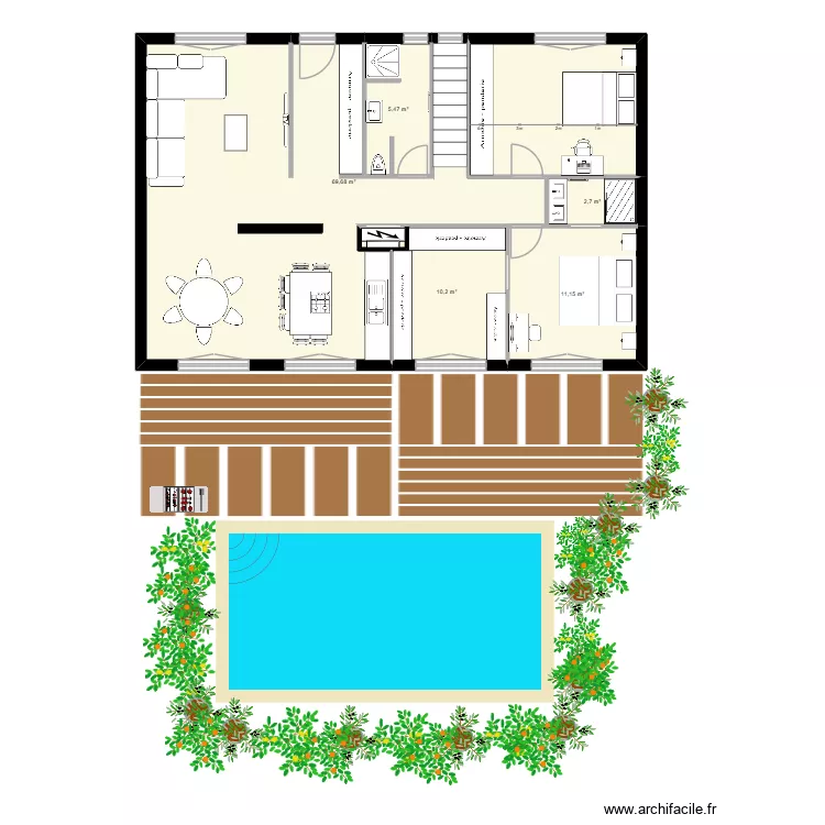 NH AVANNE. Plan de 5  et 99 m²