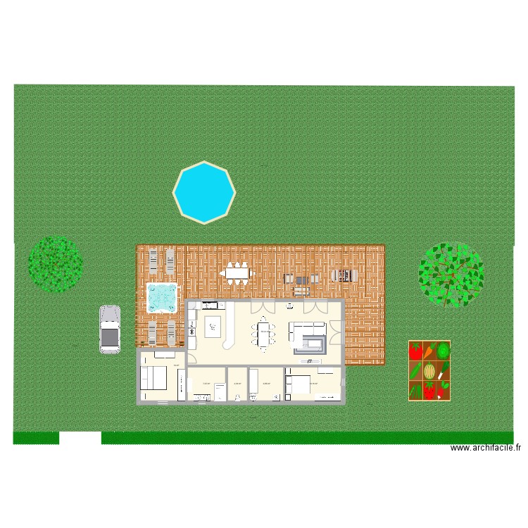 Projet maison futeau. Plan de 6 pièces et 99 m2