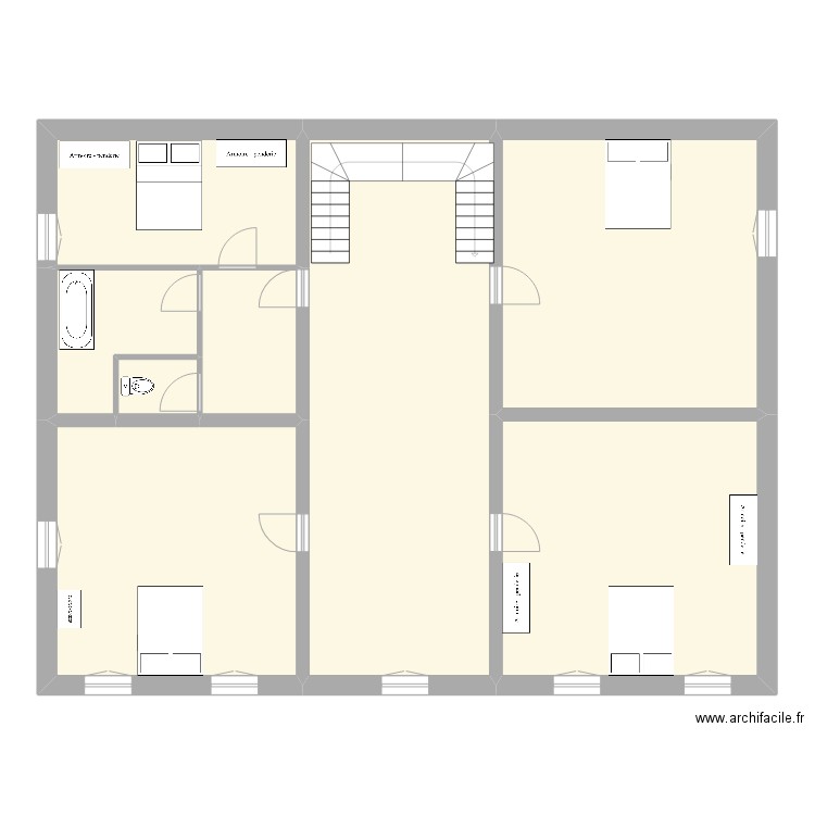 etage ferme. Plan de 8 pièces et 159 m2