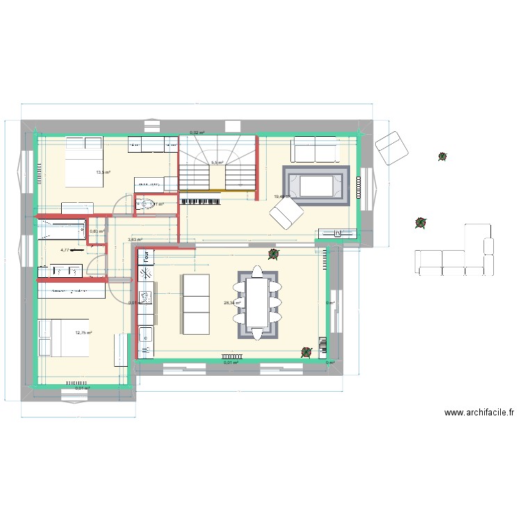 Maison_Chico_Jojo_12. Plan de 15 pièces et 90 m2