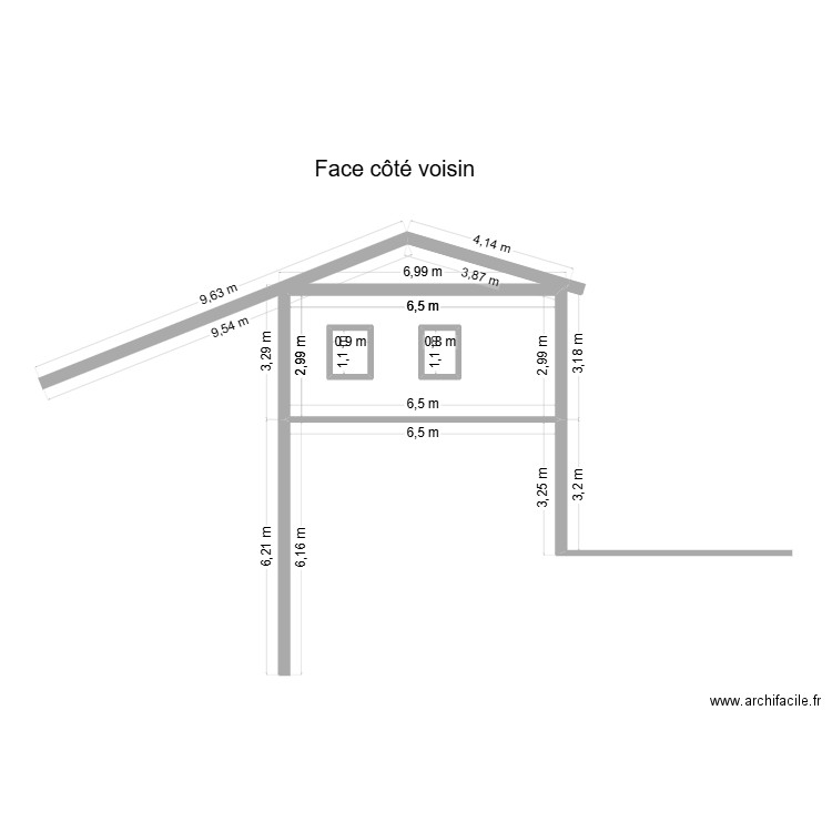 Peypin face voisin. Plan de 3 pièces et 21 m2