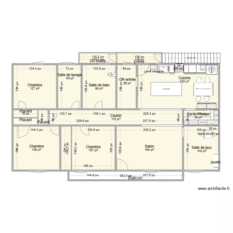 nouveau plan. Plan de 17  et 139 m²