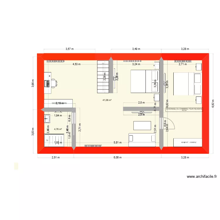 plan etage cesny grenier jules. Plan de 3  et 62 m²