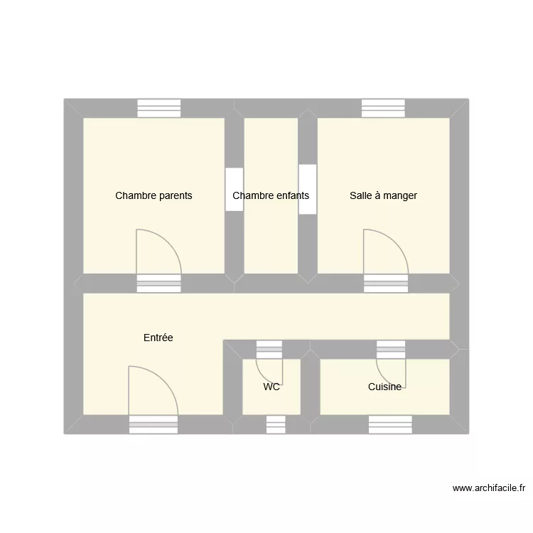 appartement 3 &egrave;me AYON. Plan de 6 pièces et 17 m²