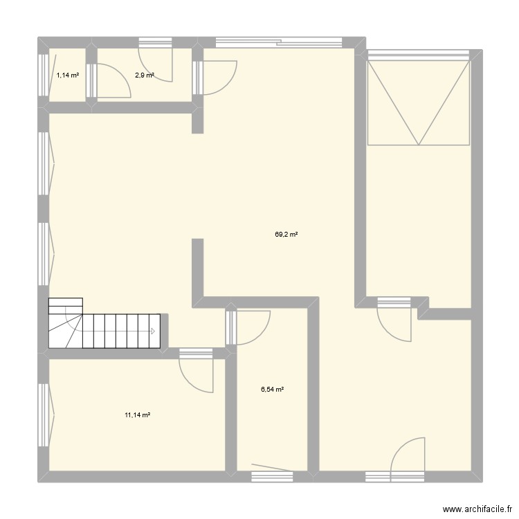 Maison Bas. Plan de 5 pièces et 91 m2