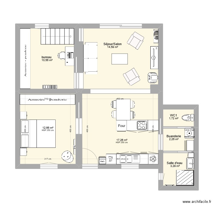 Petite Maison Aménagement Meublé. Plan de 0 pièce et 0 m2